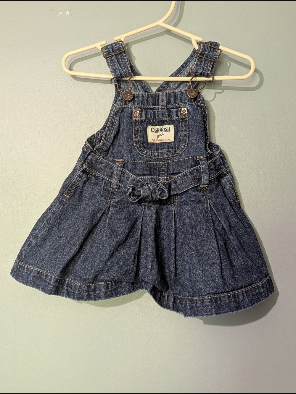Vintage OshKosh B'gosh‎ Denim Overall Jumper Dress 90s Baby